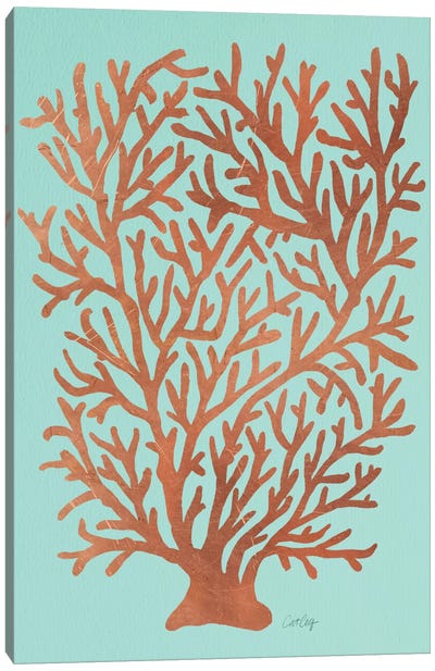 Copper Coral Canvas Art Print - Cat Coquillette