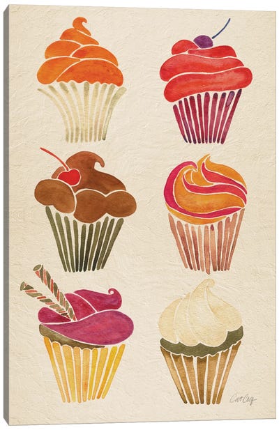 Cupcakes Canvas Art Print - Kitchen Art Collection