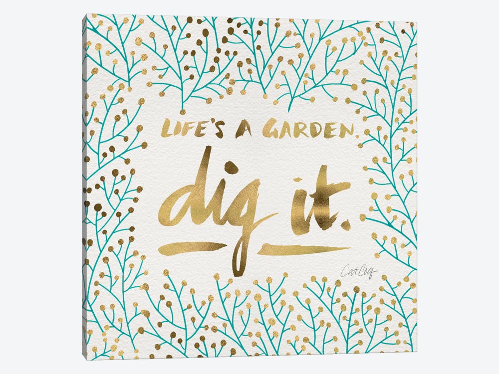 Dig It Turquoise Gold by Cat Coquillette 1-piece Canvas Print
