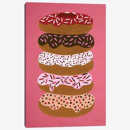 Donuts Stacked Cherry Canvas Print #CCE158} by Cat Coquillette Canvas Art Print
