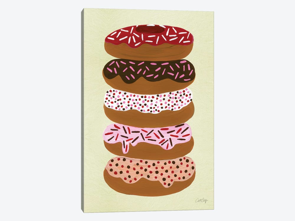 Donuts Stacked Cream by Cat Coquillette 1-piece Canvas Print
