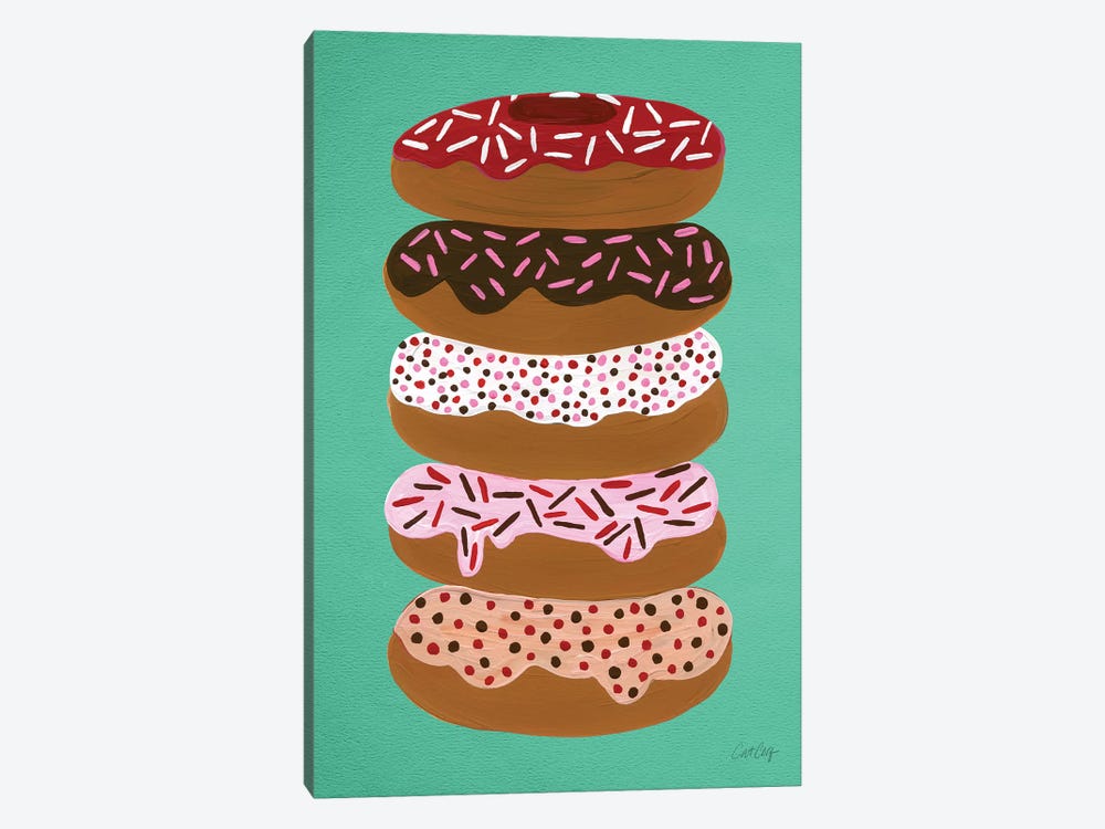 Donuts Stacked Mint 1-piece Canvas Print