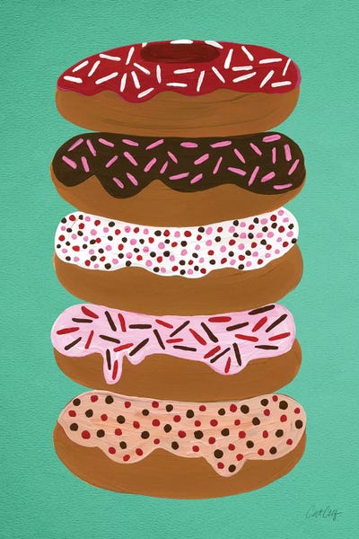 Pop Art Kitchen: Donuts Stacked Mint by Cat Coquillette