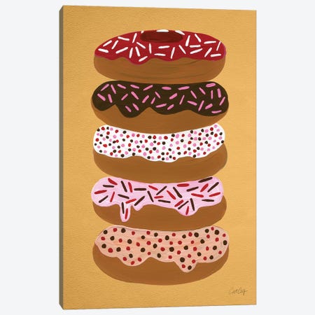 Donuts Stacked Yellow Canvas Print #CCE161} by Cat Coquillette Canvas Artwork