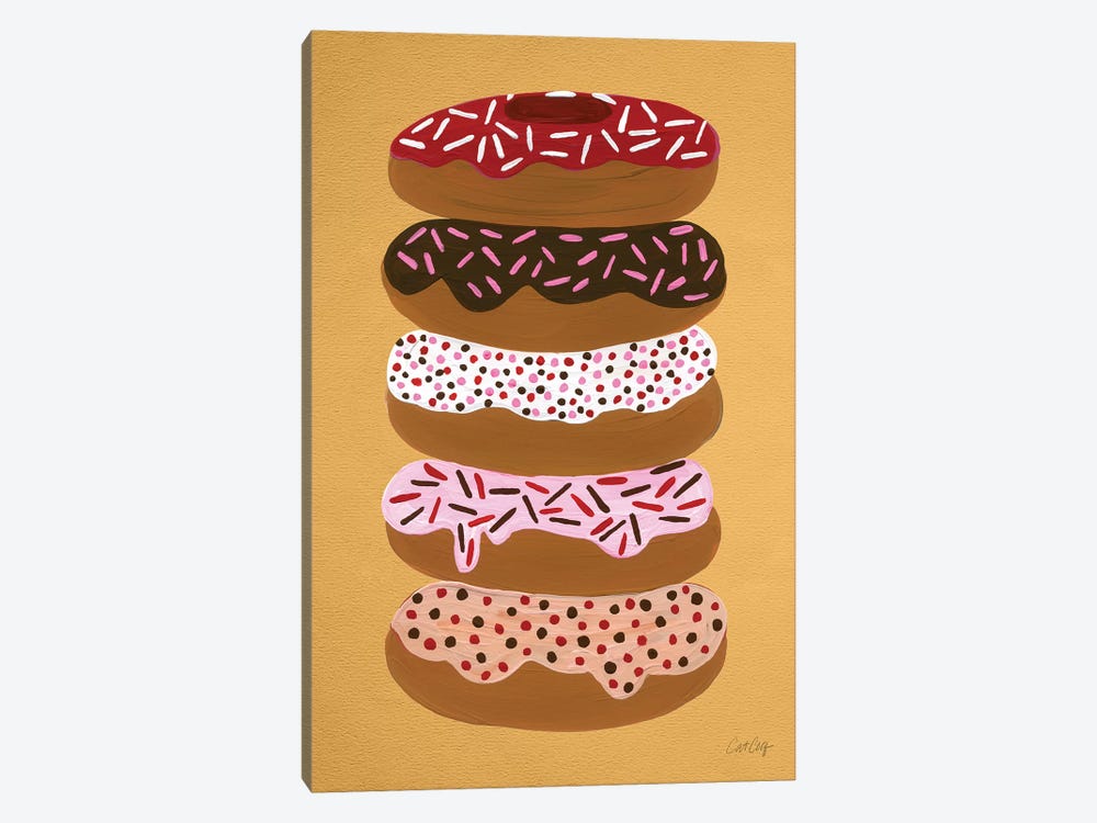 Donuts Stacked Yellow by Cat Coquillette 1-piece Canvas Art