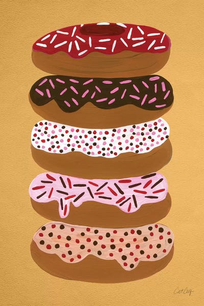 Pop Art Kitchen: Donuts Stacked Yellow by Cat Coquillette