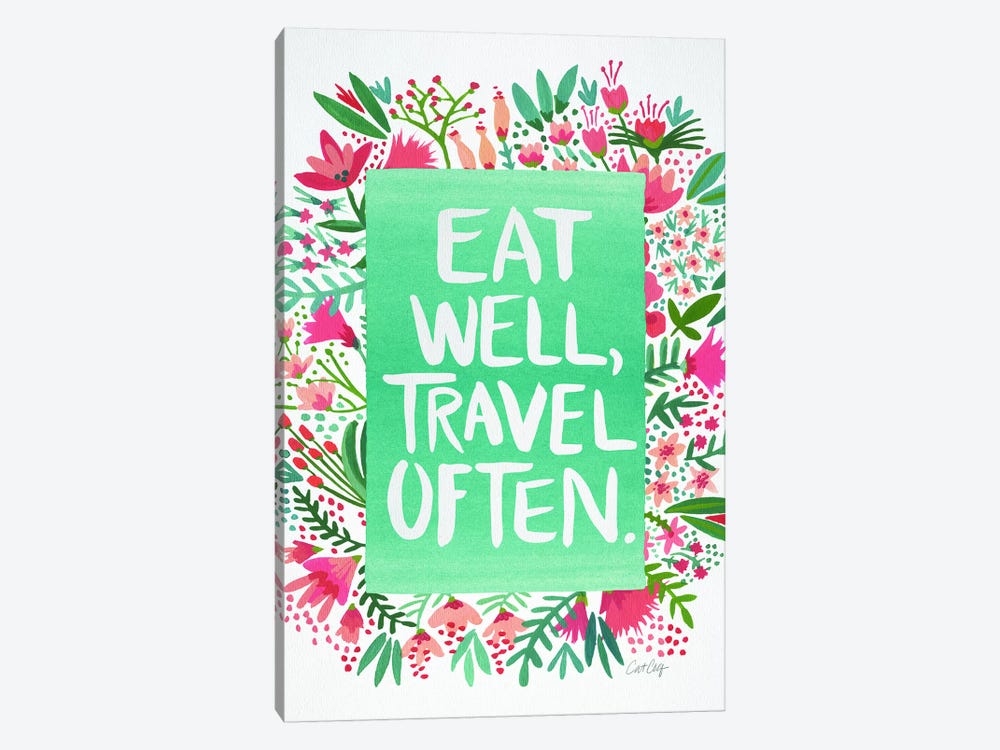 Eat Travel White by Cat Coquillette 1-piece Canvas Art