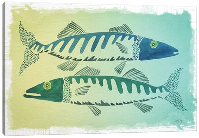 Fish Canvas Art Print - Serene Green