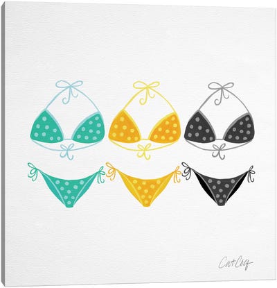 Bikini Yellow Green Canvas Art Print - Women's Swimsuit & Bikini Art