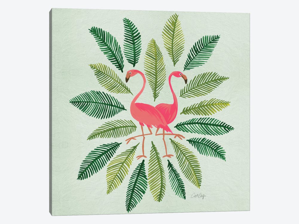 Flamingos Green by Cat Coquillette 1-piece Art Print