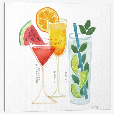 Summer Drinks Canvas Print #CCE18} by Cat Coquillette Art Print