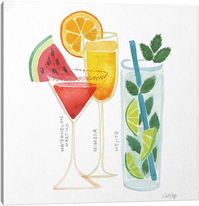 Summer Drinks Canvas Art Print - Martini