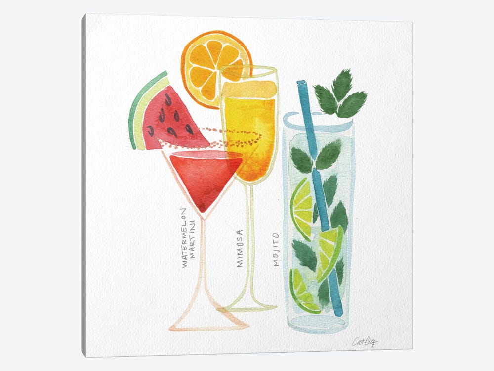 Summer Drinks by Cat Coquillette 1-piece Canvas Wall Art