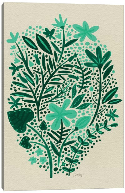 Garden Green Canvas Art Print - Cat Coquillette
