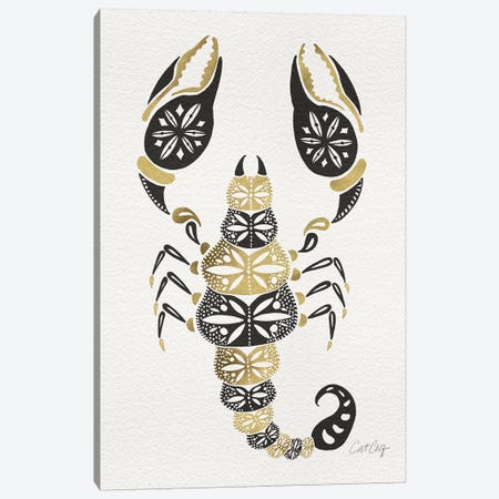 Gold Balck Scorpion Canvas Print #CCE193} by Cat Coquillette Canvas Art Print
