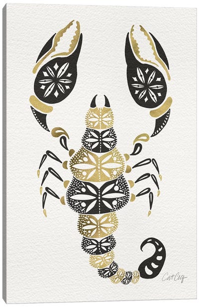 Gold Balck Scorpion Canvas Art Print