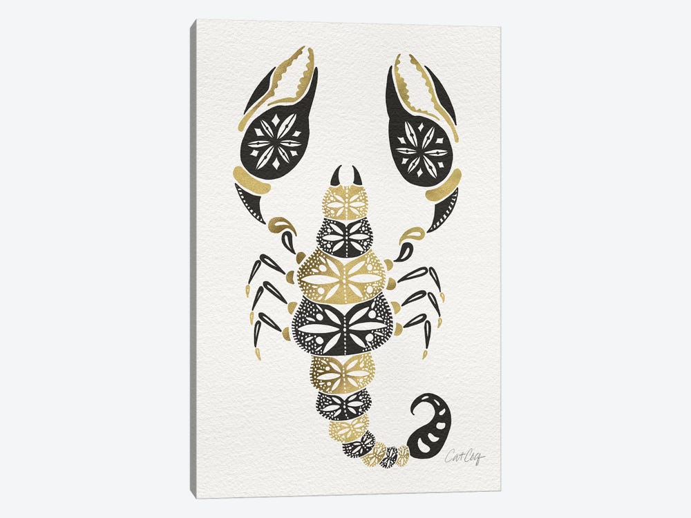 Gold Balck Scorpion by Cat Coquillette 1-piece Art Print