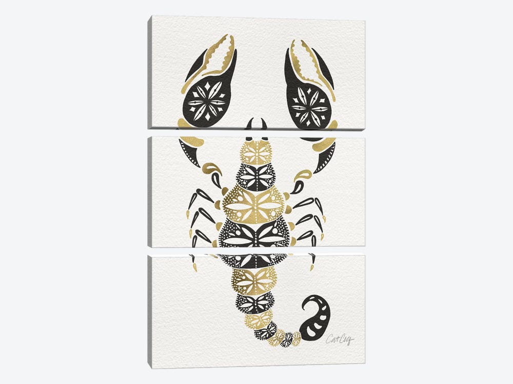 Gold Balck Scorpion by Cat Coquillette 3-piece Art Print