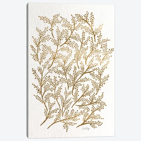Gold Branches Canvas Print #CCE194} by Cat Coquillette Canvas Artwork