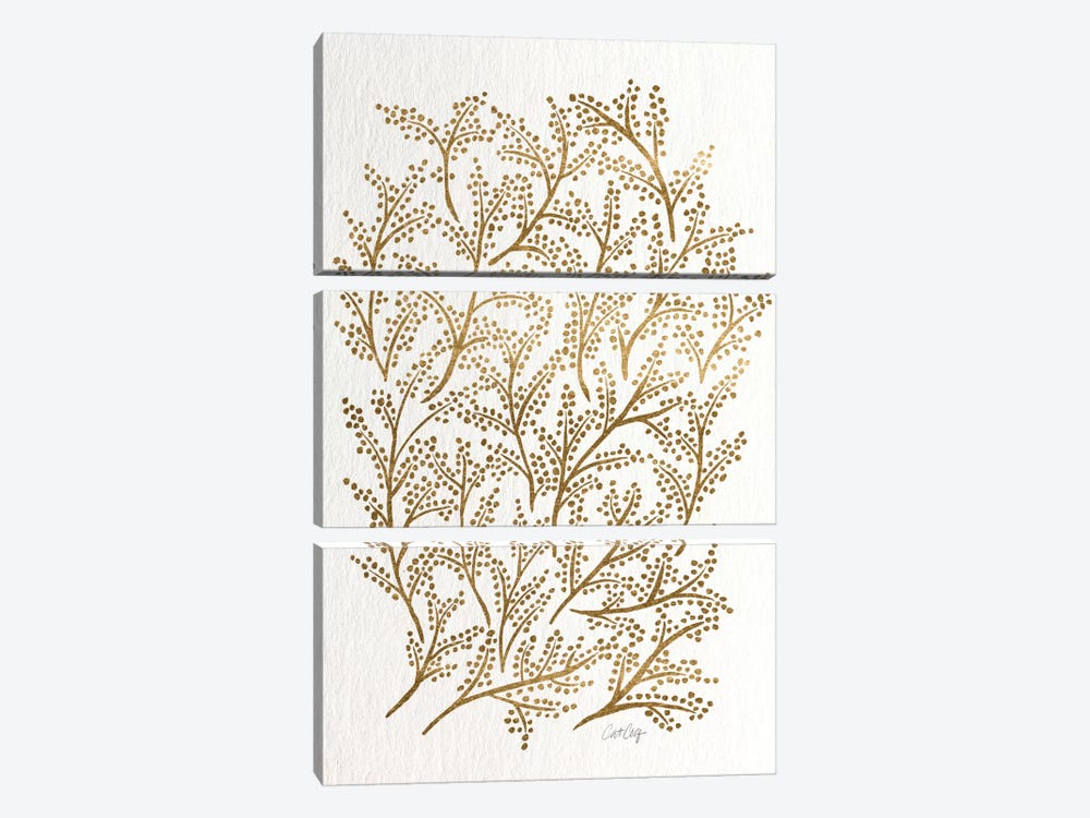 Gold Branches by Cat Coquillette 3-piece Canvas Artwork