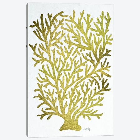 Gold Coral Canvas Print #CCE195} by Cat Coquillette Canvas Art