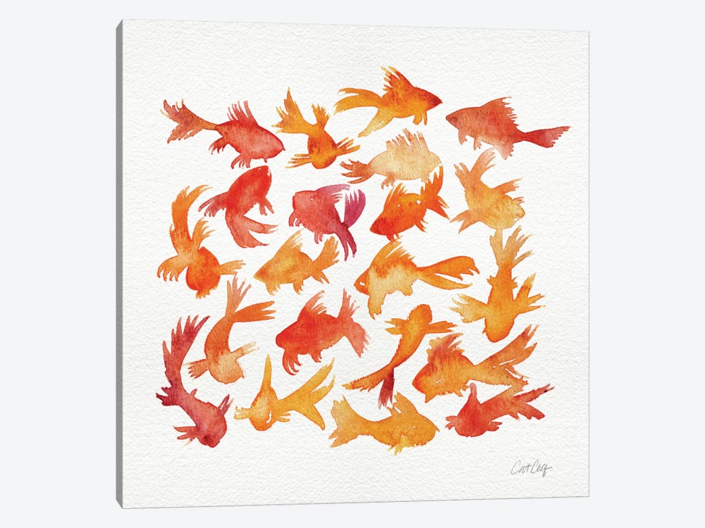 Goldfish by Cat Coquillette 1-piece Canvas Wall Art