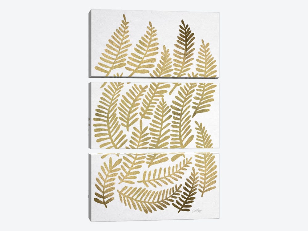 Gold Fronds by Cat Coquillette 3-piece Art Print