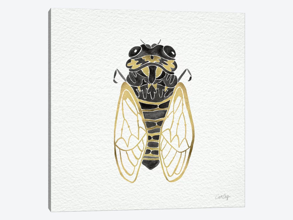 Cicada Gold Black by Cat Coquillette 1-piece Art Print
