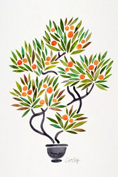 Minimalist Décor: Bonsai Orange Tree I by Cat Coquillette