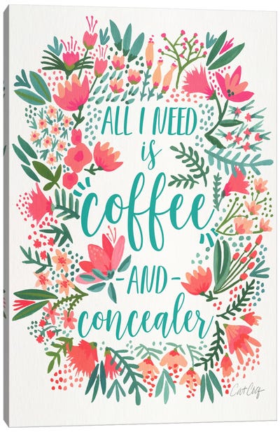 Coffee & Concealer I Canvas Art Print - Cat Coquillette