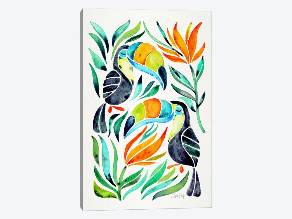 Colorful Toucans I by Cat Coquillette 1-piece Canvas Print