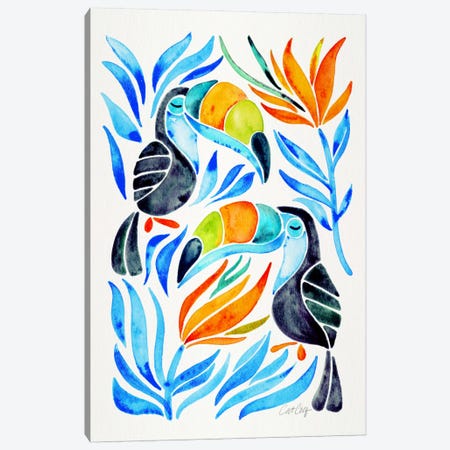 Colorful Toucans III Canvas Print #CCE206} by Cat Coquillette Canvas Wall Art