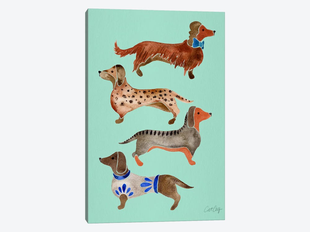 Dachshunds I by Cat Coquillette 1-piece Canvas Art