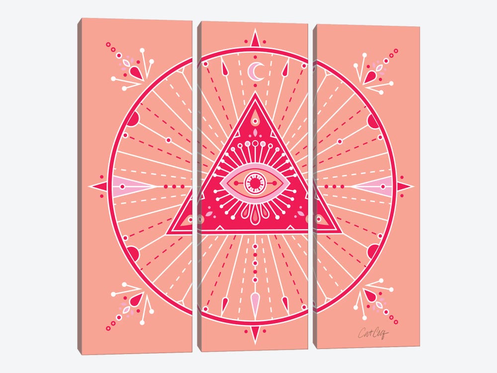 Evil Eye Mandala III by Cat Coquillette 3-piece Canvas Artwork