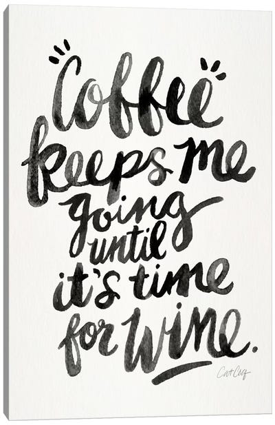 From Coffee To Wine I Canvas Art Print - Funny Typography Art