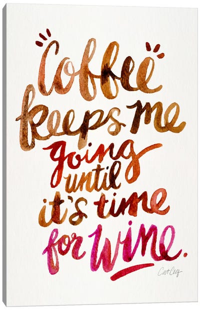From Coffee To Wine II Canvas Art Print - Food & Drink Typography
