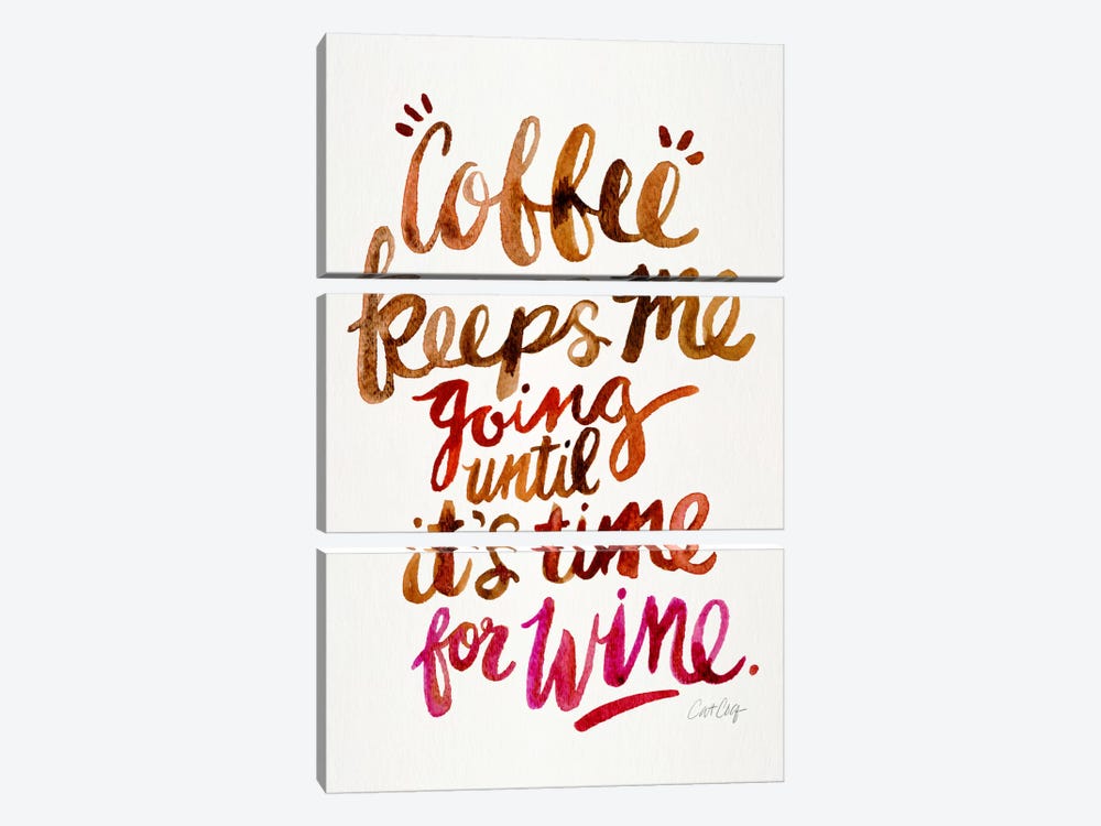 From Coffee To Wine II by Cat Coquillette 3-piece Canvas Art Print