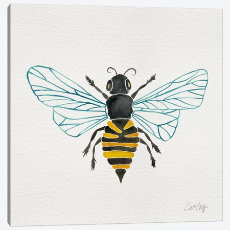 Lone Bee I Canvas Print #CCE226} by Cat Coquillette Canvas Wall Art