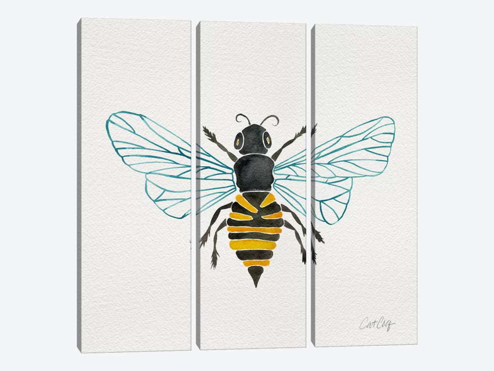 Lone Bee I by Cat Coquillette 3-piece Canvas Art Print