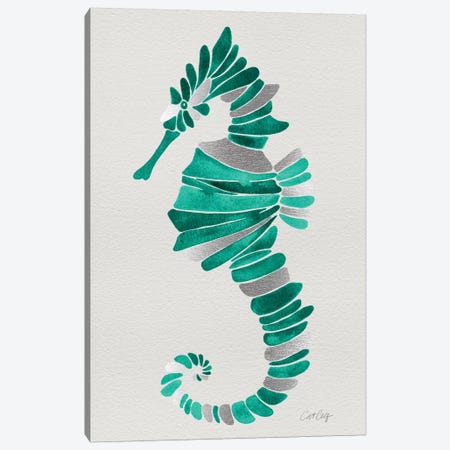 Lone Seahorse Canvas Print #CCE227} by Cat Coquillette Canvas Wall Art
