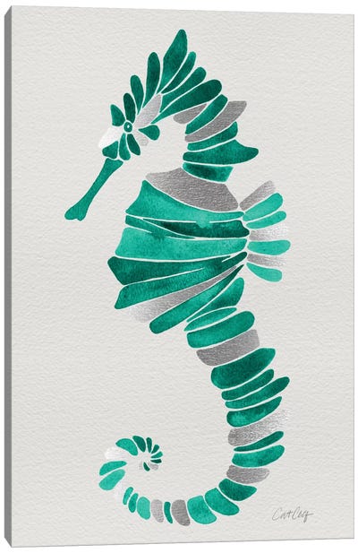 Lone Seahorse Canvas Art Print - Sea Life Art