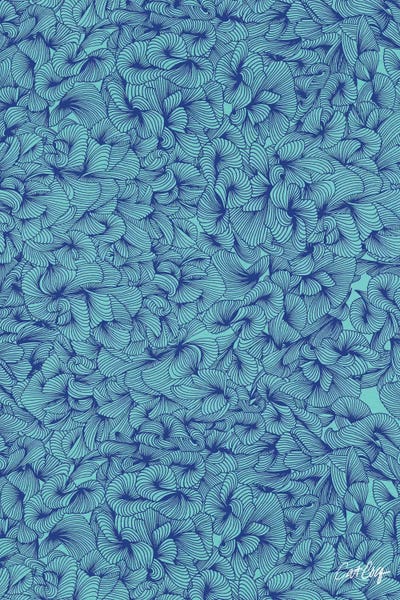 Cat Coquillette: Abstract Pattern Navy Turquoise by Cat Coquillette