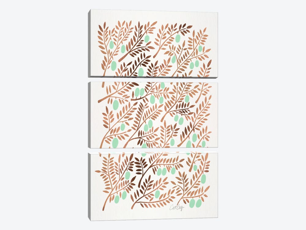 Olive Branches III by Cat Coquillette 3-piece Canvas Print