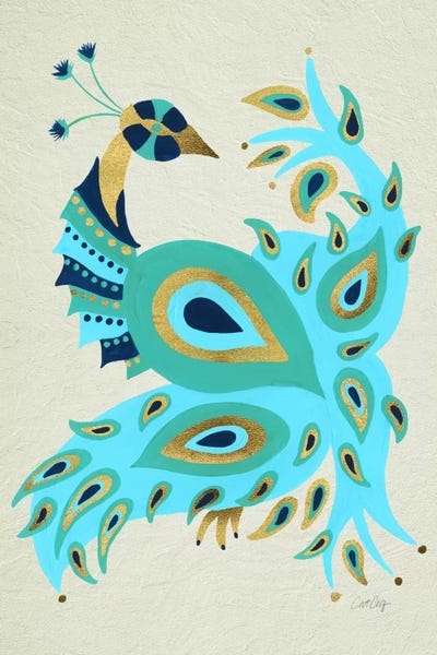 Peacock I by Cat Coquillette framed canvas print