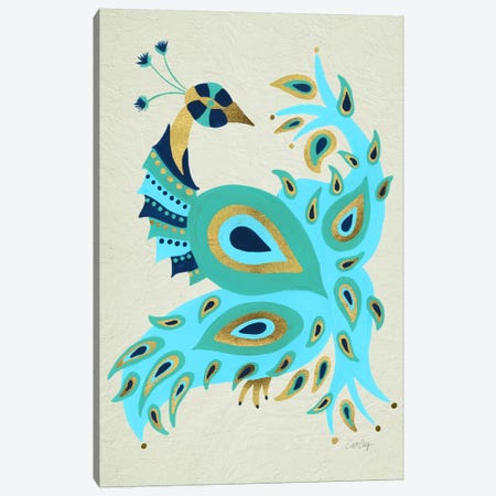 Peacock I Canvas Print #CCE238} by Cat Coquillette Canvas Artwork