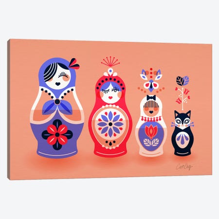 Russian Dolls I Canvas Print #CCE244} by Cat Coquillette Canvas Artwork