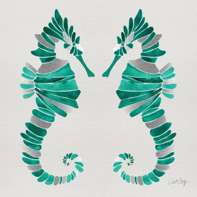 Seahorse Duo II by Cat Coquillette framed canvas print