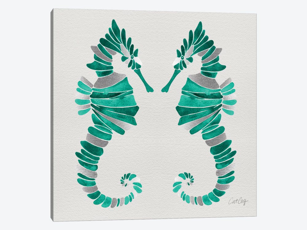 Seahorse Duo II by Cat Coquillette 1-piece Canvas Art