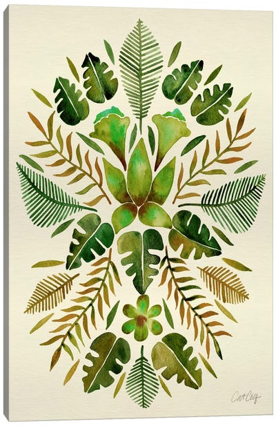 Tropical Symmetry II Canvas Art Print - Fern Art