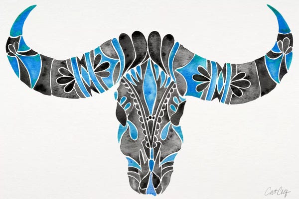 Cat Coquillette: Water Buffalo Skull I by Cat Coquillette